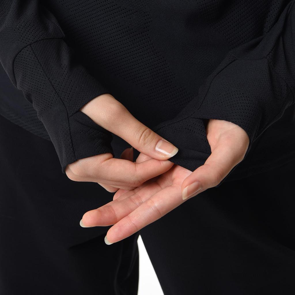 Long Sleeve Q Speed Jacquard Short Long Sleeve WT33282 BK S [New Balance] T-Shirt T-Shirt Women's (Black)