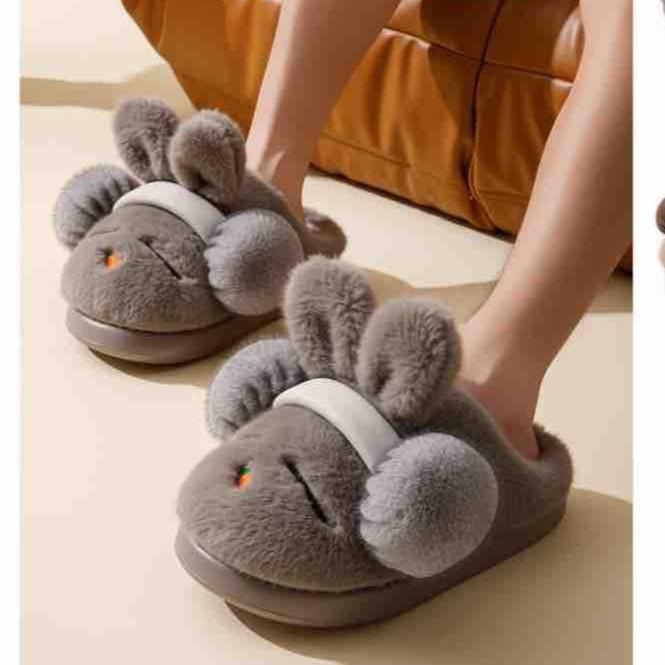 

Mugino 2025 Trend Cotton Cartoon Slippers - Non-slip, Warm, Indoor Home Footwear for Autumn/Winter 38-39 хакі