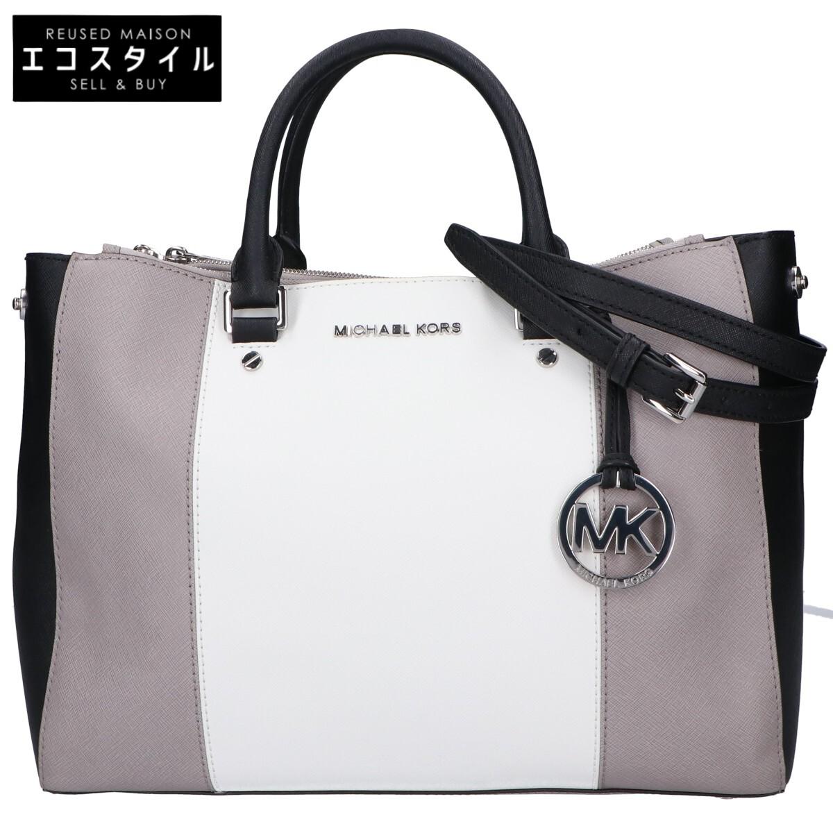 

MICHAEL KORS [Excellent Condition] 30T4SJTS7L Leather 2-Way Shoulder Bag Tote Bag Gray / White / BlackUsed