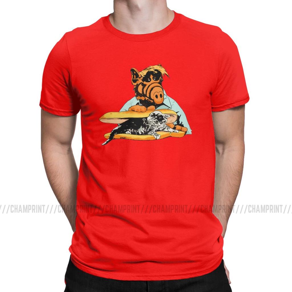 Mens Kitty Sandwich Alf The Extraterrestrial Tv Show T Shirts Melmac 100 Cotton Clothing Funny Tees Birthday Gift TShirts