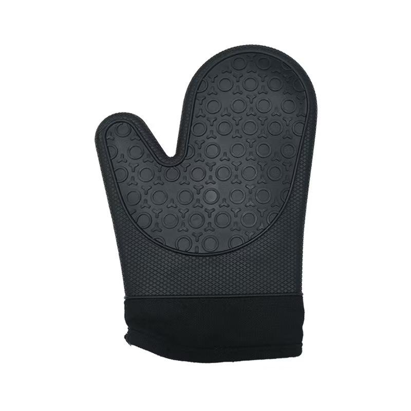 Silicone Heat-Resistant Oven Gloves: Thickened, Lengthened, Cotton-Lined for Baking & Microwave