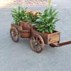 Outdoor Planter Box - Multi-Tiered Wooden Flower Stand, Carbonized Weather-Resistant Garden Decor for Patio & Balcony Planting