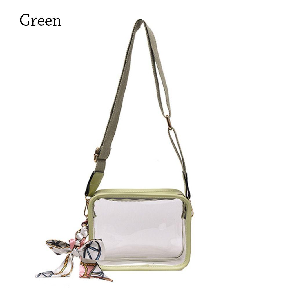 Fashion Shoulder Messenger Bag Transparent Crossbody Bag for Women Girls PVC Jelly Handbag(Excluding ribbons)