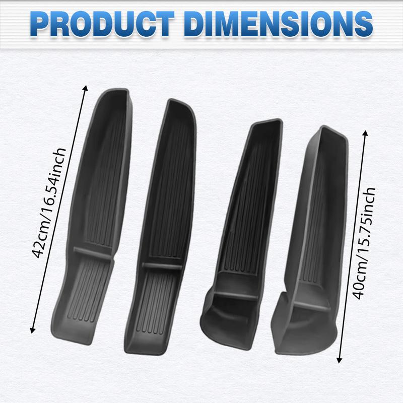 4pcs Car Side Door Storage Box For Tesla Model Y Juniper 2025-2026 Front And Rear Door Tray Organizer Car Interior Accessories