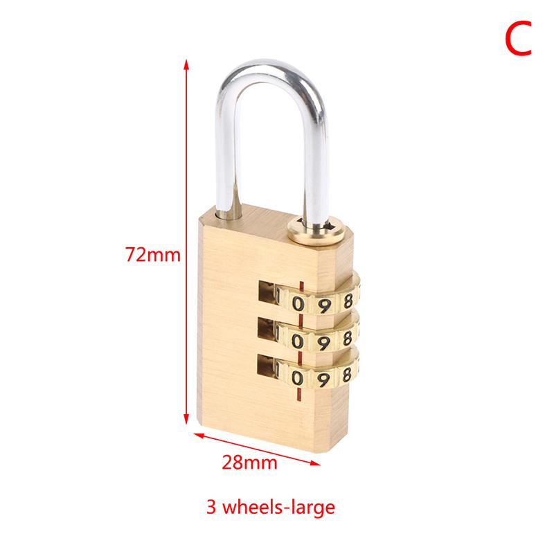 Mosazný Mini 3/4místný Číselný Kódový Zámek Kombinační Visací Zámek Visací Zámek Resetovatelný Na Cestovní Tašku Dveře Skříňku