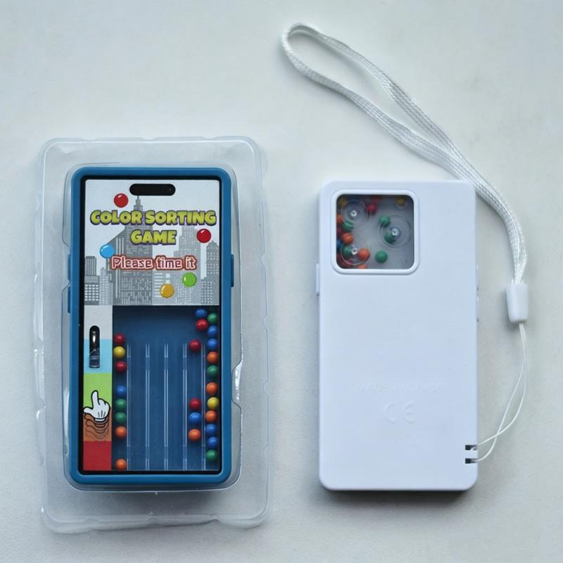 Color Sorting Colored Beans Game Console, Safe Non-Toxic Fine Motor Skill Training Toy for Toddlers Travel Portable Use