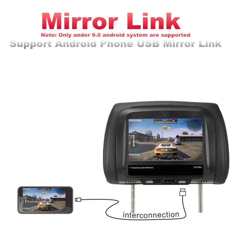 2Pcs 7" Touchscreen Car Headrest Monitor Back Seat MP5 Monitors with USB SD IR FM BT