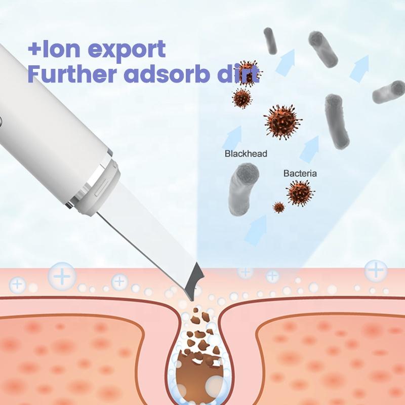 Ultrasonic Facial Skin Scrubber Deep Facial Cleaning Machine Removal Dirt Blackhead Face Ultrasonic Skin Scrubber Machine