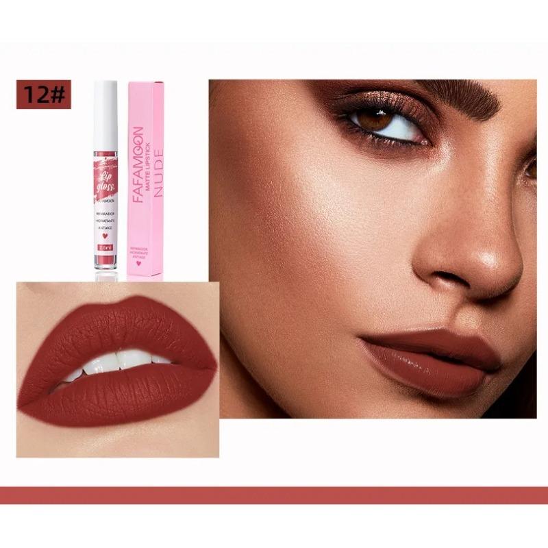 Batom Líquido Matte Vermelho Rosa Maquiagem Brilho Labial Hidratante À Prova d'Água Duradouro Lama Labial Não Transfere Maquiagem Brilho Labial Maquiagem Coreana