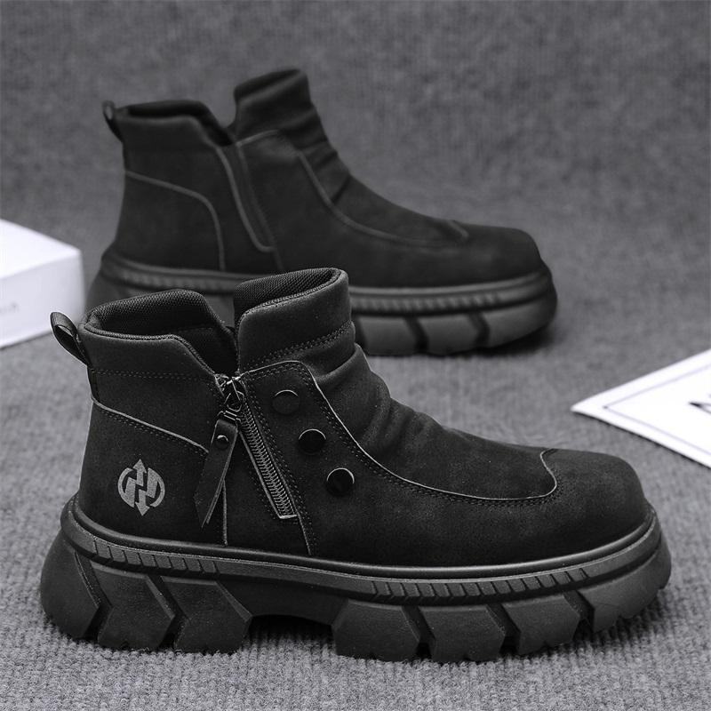 

Новые мужские классические осенне-зимние модные кеды для скейтбординга с высоким верхом и толстой подошвой, удобные кроссовки для баскетбола с мягкой подошвой 40 чёрный