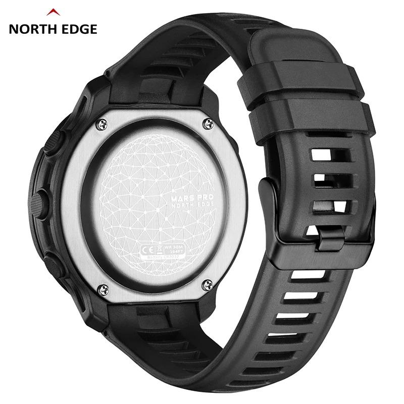NORTH EDGE MARS Pro Men's Sports Digital Watch Military Army Carbon Fiber Case Watches Altimeter Barometer Compass Waterproo 50M