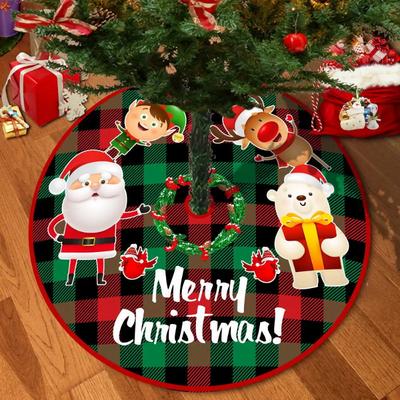 Christmas Tree Skirt Rug Red Christmas Carpets Tree Foot Cover Santa Claus Snowflake Christmas Tree Carpet Base Mat Decorations