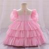 Neugeborene Kleinkind Kleidung Taufe Prinzessin Party Kostüm Baby Mädchen Kleidung Festzug Große Schleife 1. Geburtstag Kleid Für Kurzarm Kleider