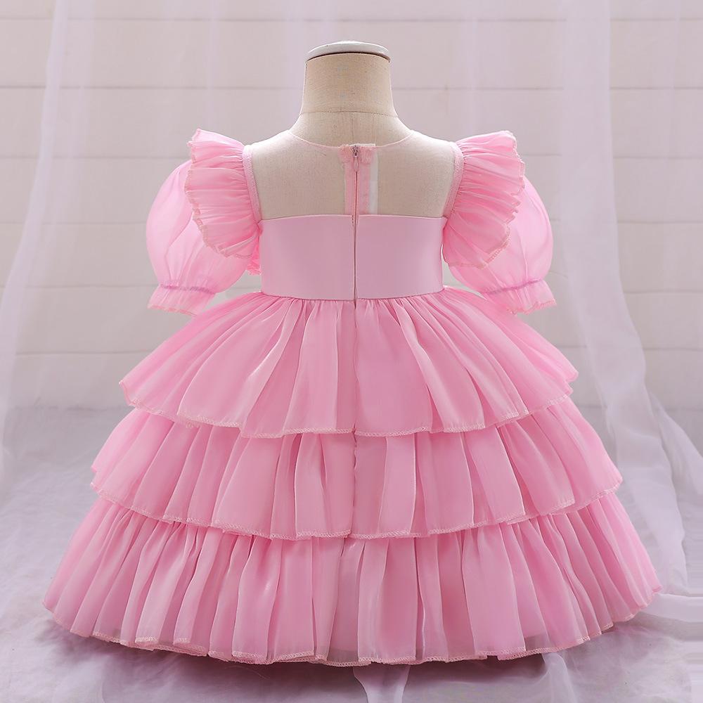 Neugeborene Kleinkind Kleidung Taufe Prinzessin Party Kostüm Baby Mädchen Kleidung Festzug Große Schleife 1. Geburtstag Kleid Für Kurzarm Kleider