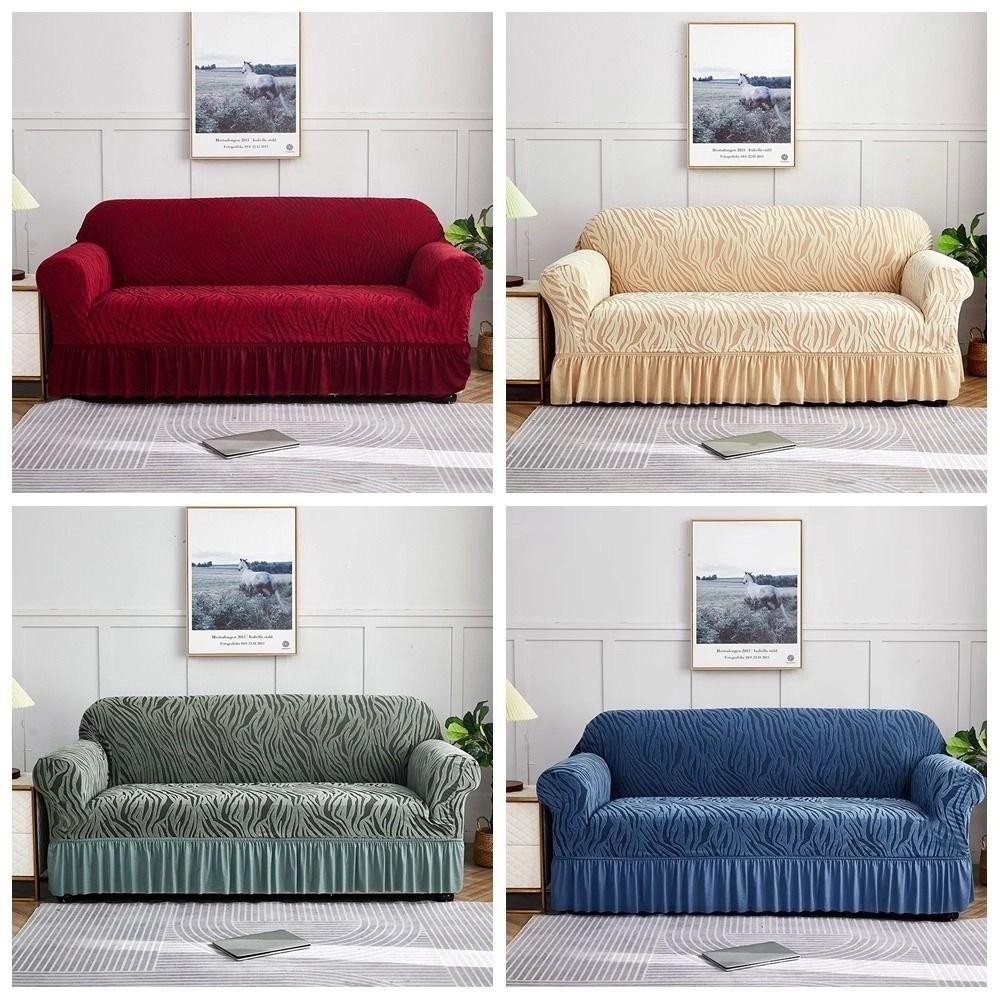 Stretch Fabric Full Cover Sofa Cover Sea Wave Pattern Dustproof Sofa Cover  Home Decoration