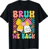 Bruh We Back Pencil Bow Back To School Teacher T-Shirt