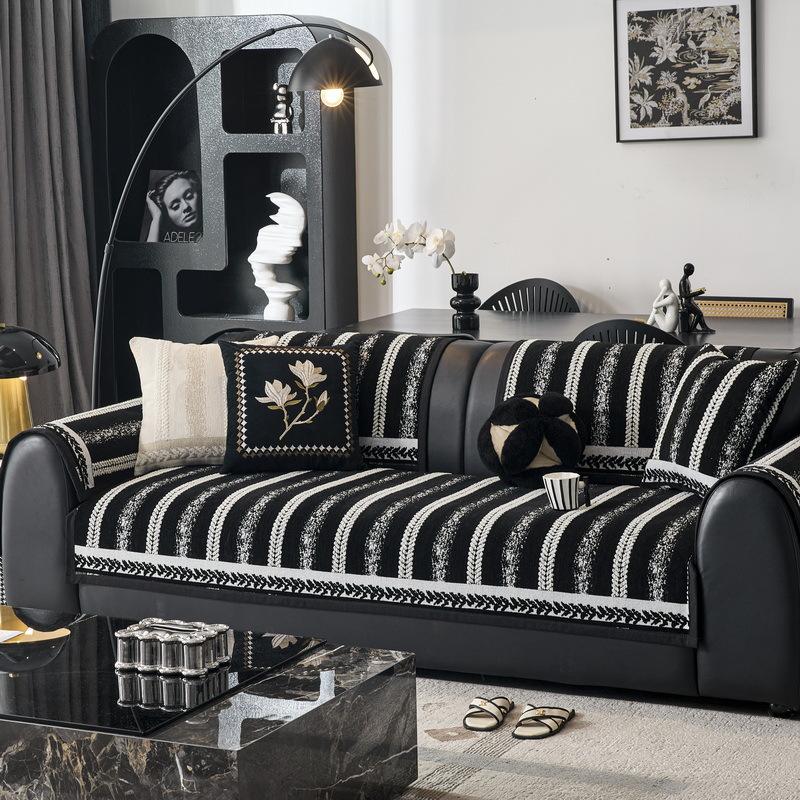 

Chenier Sofa Cushion Light Luxury High Sense Four Seasons Universal Seat Cushion New Wheat Ear Strip Sofa Cover Cover Cloth 70*70cm