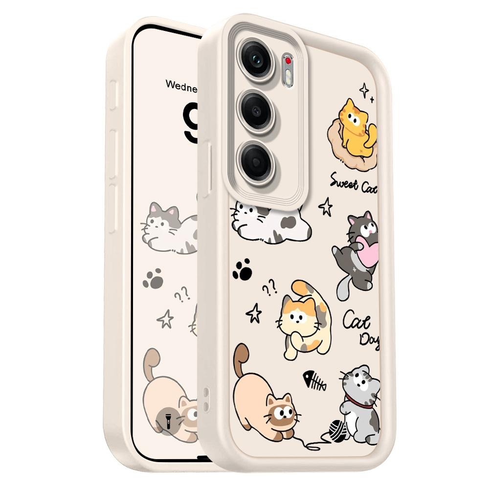 Playing Cute Cat Phone Case For Infinix Tecno Camon 40 30 20 Pro Pova 7 6 Ultra Neo Spark 30C 20C 10 4G 5G Staircase Soft Cover