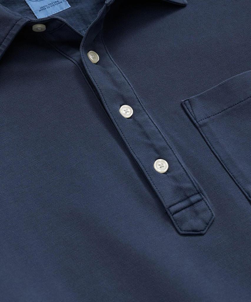 Polo Brooks Brothers z bavlněného piké žerzeje s GF logem, barvené oděvem, indigo, velikost M, košile, modrá, (100217481)