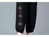 Mom's Summer Embroidered Cotton Linen Pants - Breathable Casual Fit for Women