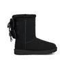 UGG Classic Double Bow Short Warm Durable Non-Slip Classic Double Bow Lined Mid-Calf Snow Boots Women Boots Black 1127131-BLK