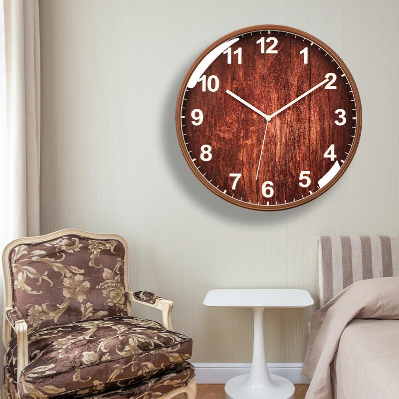 European Classic Luxury Art Deco Retro Vintage Plastic Quartz Analog Wall Clock for Home Decoration