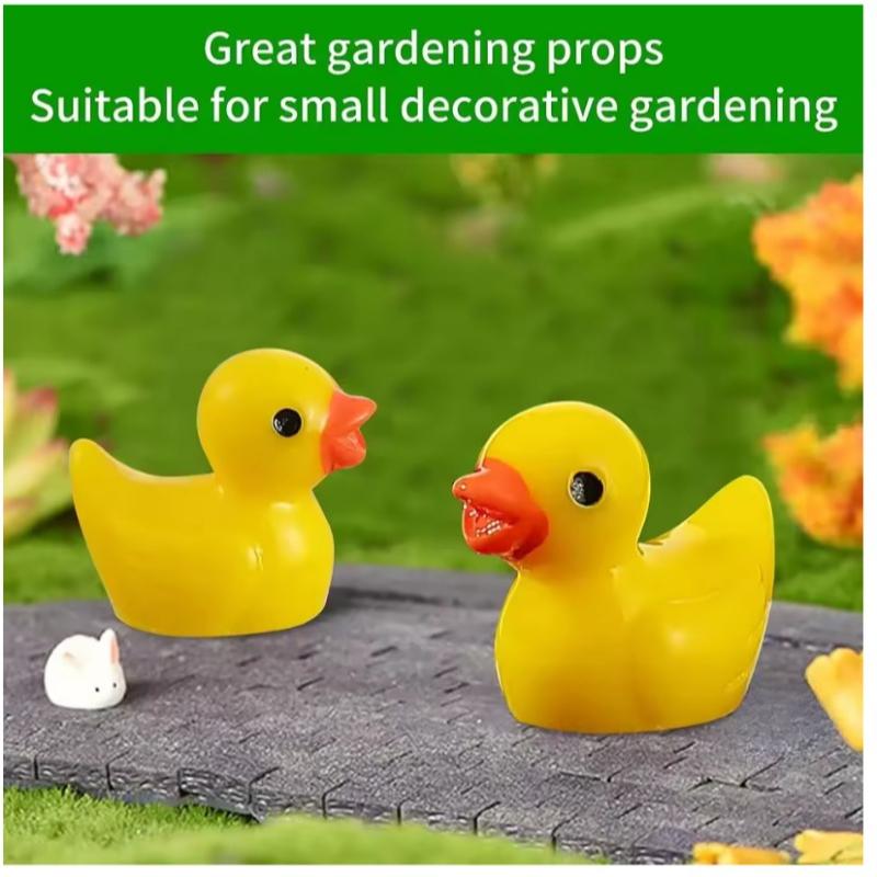 Mini Resin Ducks Tiny Duck Miniature Figures Bulk Little Duck Charms for Party, DIY Micro Landscape Decorations