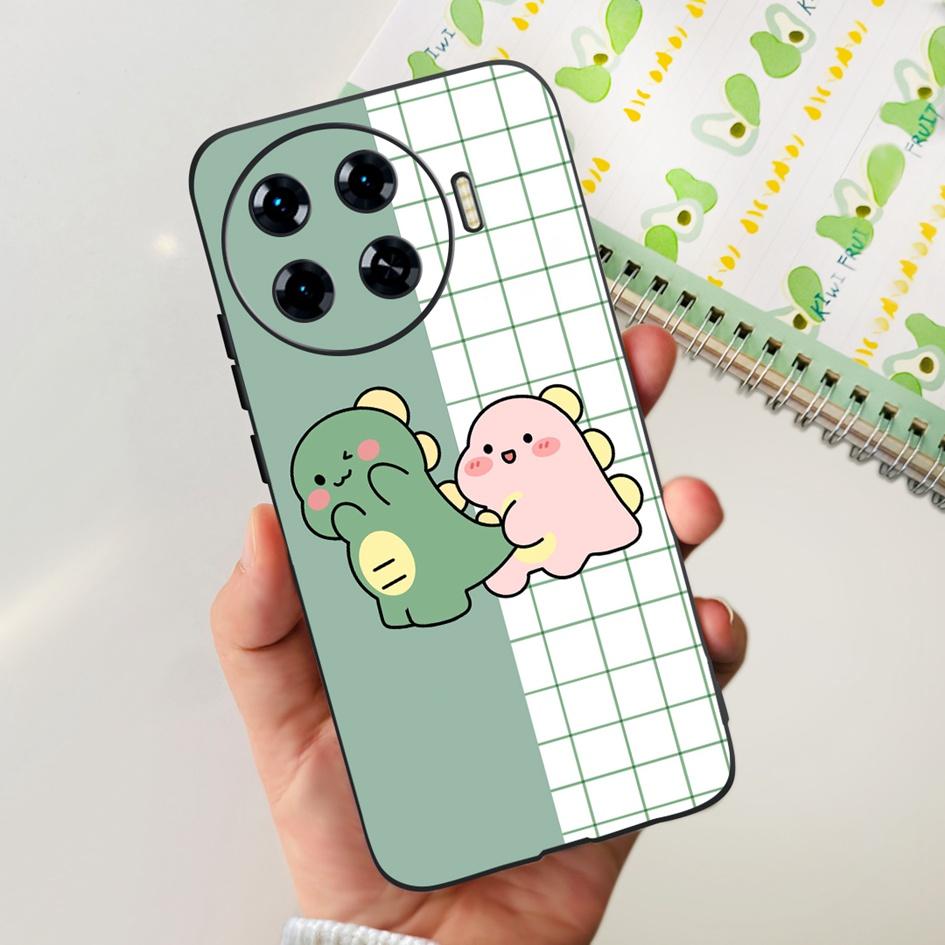 Für Tecno Spark 20 Pro+ KJ7 Hülle 2024 Süßes Herz Dinosaurier Cartoon Stoßfest Weiche Hülle Für Tecno Spark 20 Pro Plus Etui Funda