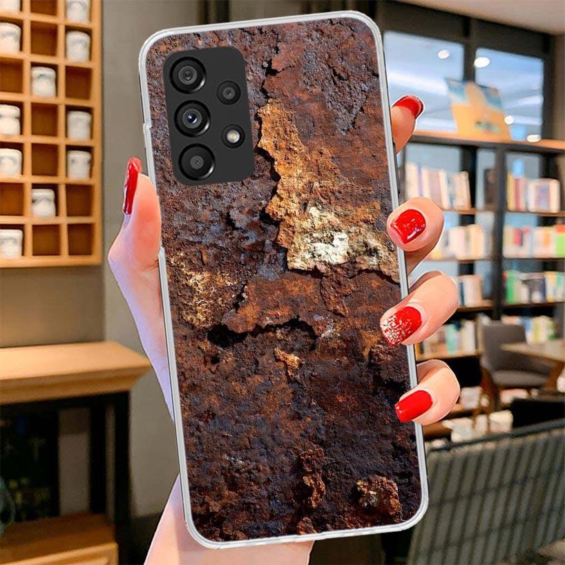 Vintage Industrial Style Rusty Pattern Phone Case For Samsung Galaxy A12 A22 A32 A52 A72 A02S Phone Case Note 20 Ultra 10 S10 Pl