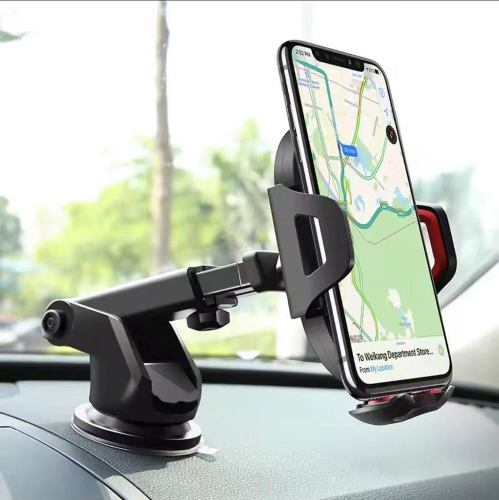 Anti-Shake Car Phone Holder with Suction Cup - Interior Mount for Navigation