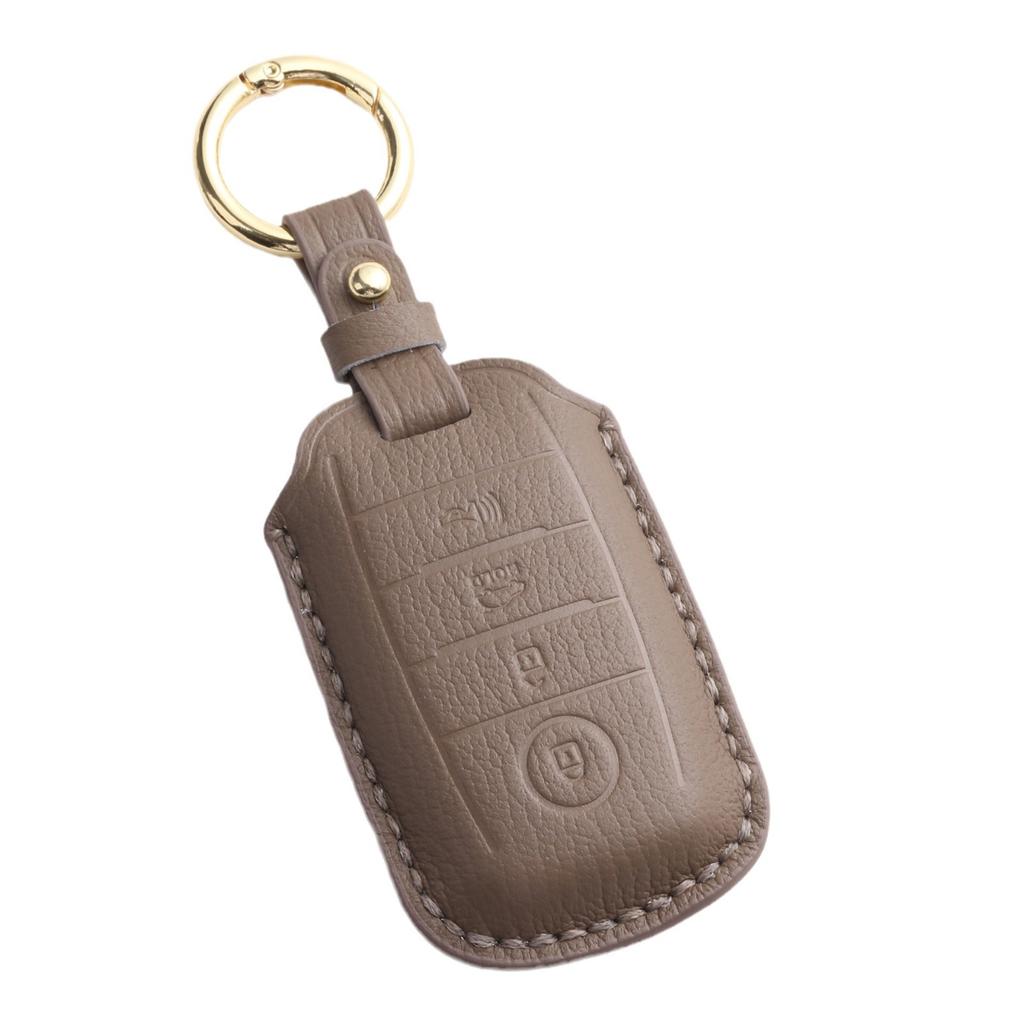 Customized car key cover, suitable for Kia leather, high-grade pure manual stitching, key protection, case chain.