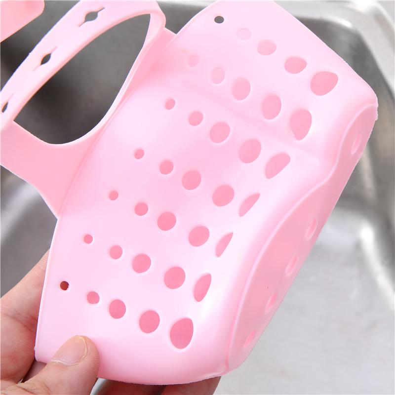 Creative Adjustable Snap-on Sink Storage Hanging Basket, Kitchen Shelf Faucet Sponge Drain Hanging Bag