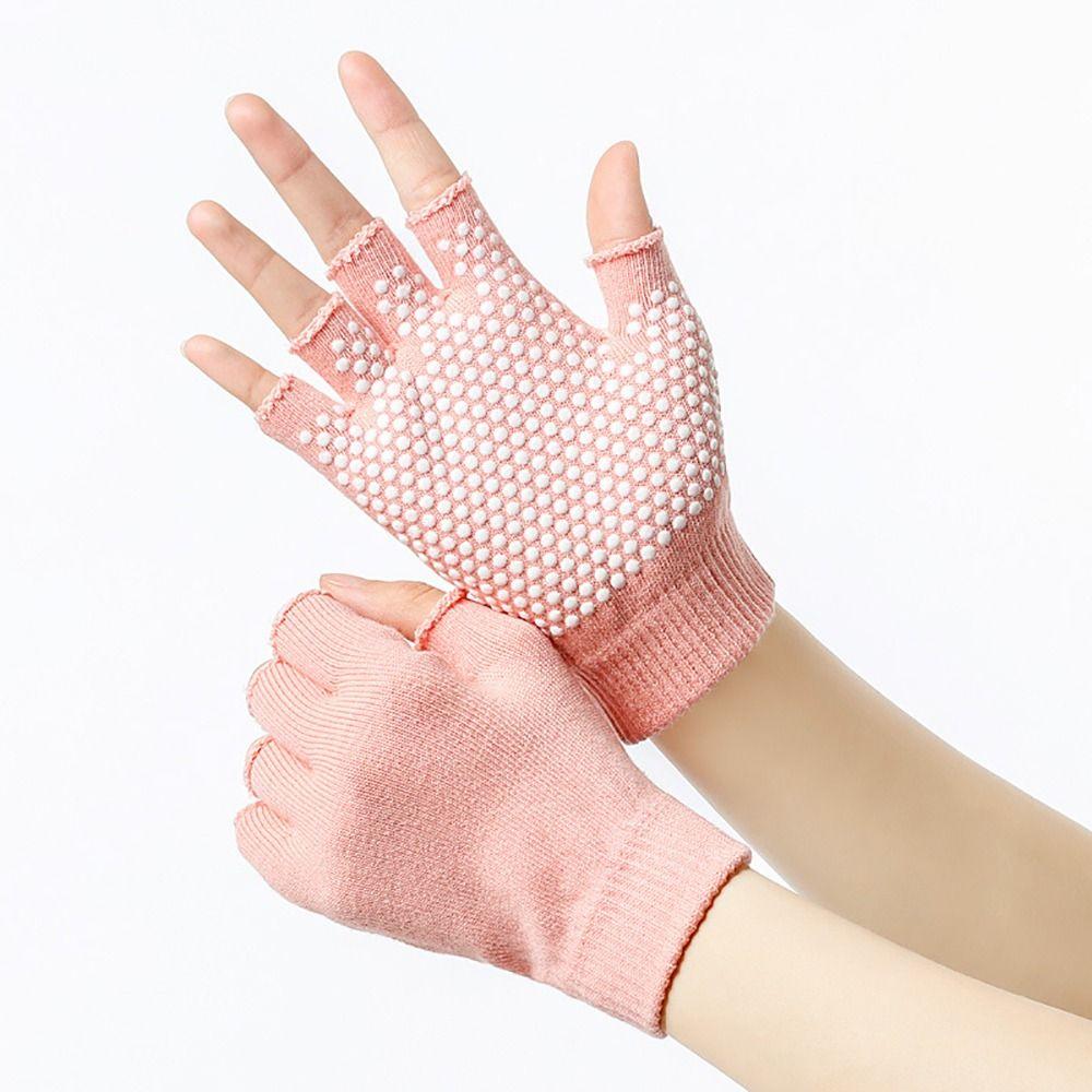 1Pair Warm Half-finger Gloves Indoor Dance Fitness Training Open-fingered Gloves New Yoga Gloves