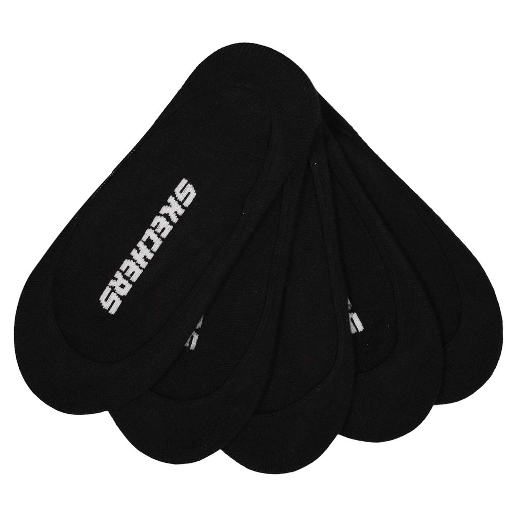 Skechers 5pk Womens Non Terry Socks, Womens Black Socks