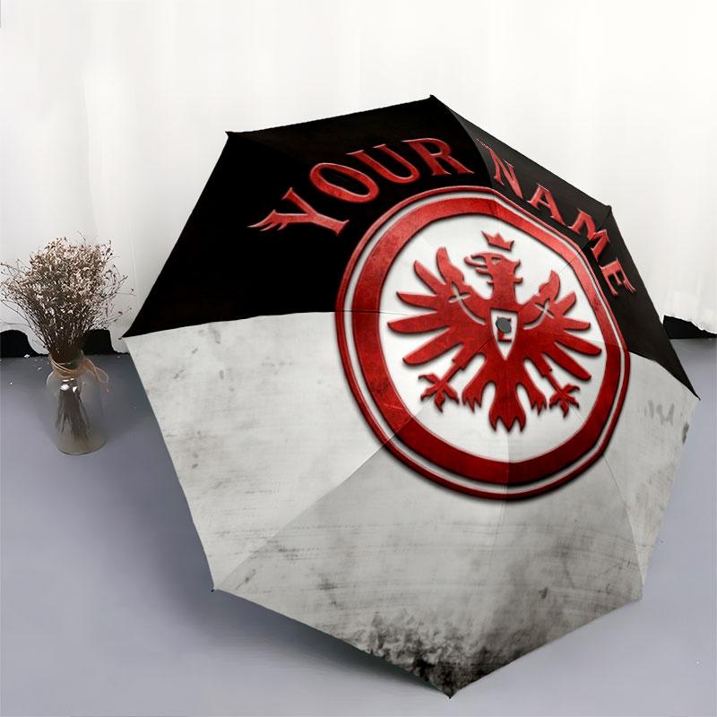 1 PC Automatic Folding Umbrella - Eintracht Frankfurt Custom Name Pattern, Portable & Foldable Design with 8 Ribs, Christmas Birthday Gifts