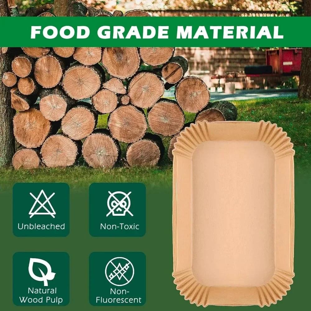 Air Fryer Papper Engångs Kök Bakning Airfryer Mat Oljesäker Non-Stick Mikrovågsugn Grillunderlägg Bakpapper Foder
