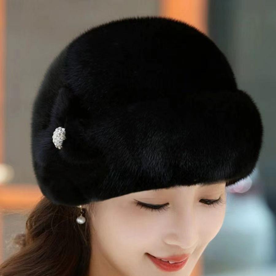 Children's autumn and winter foreign style imitation mink hair grandma hat warm fashion old lady headhat