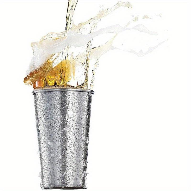 16oz Stainless Steel Metal Beer Cup Wine Cups Kitchen Accessories for Portable Drinkware Set