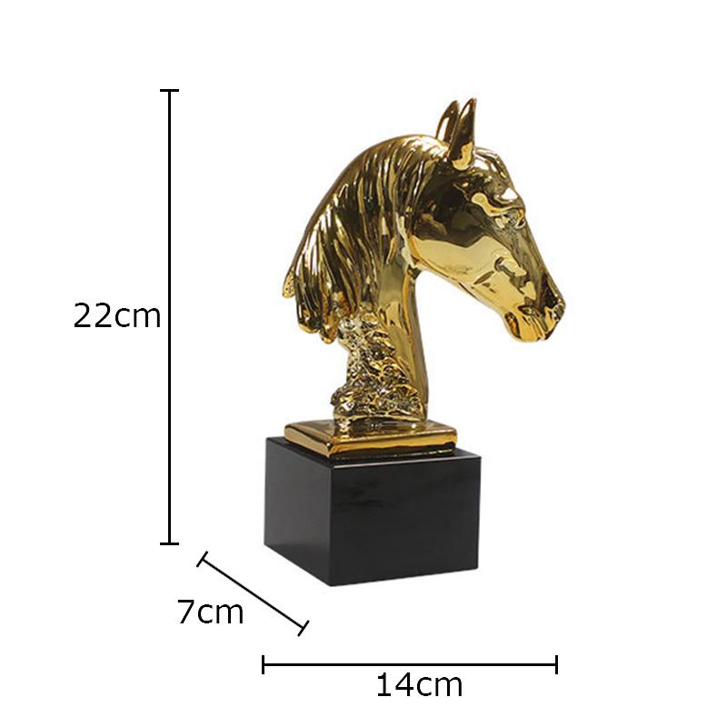 Creative Golden/Silver Horse Head Statue Desk Decoration Modern Crafts Abstract Horse Head Sculpture Room Aesthetic Decor золотистый