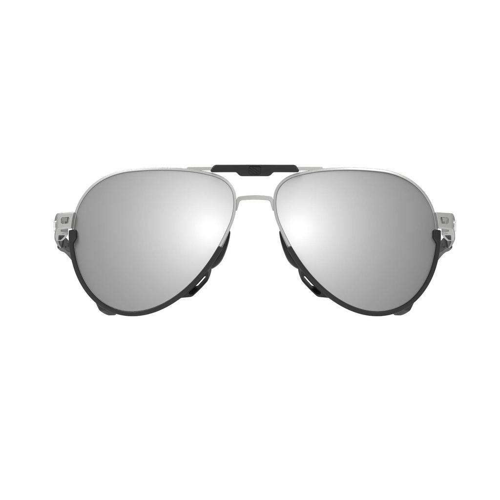 RUDYPROJECT SKYTRAIL Matte Aluminum Black Lens Bridge Temple 48mm Sunglasses, Frame/Laser Lens, Width 58mm, Width 14mm, Length 130mm, Height