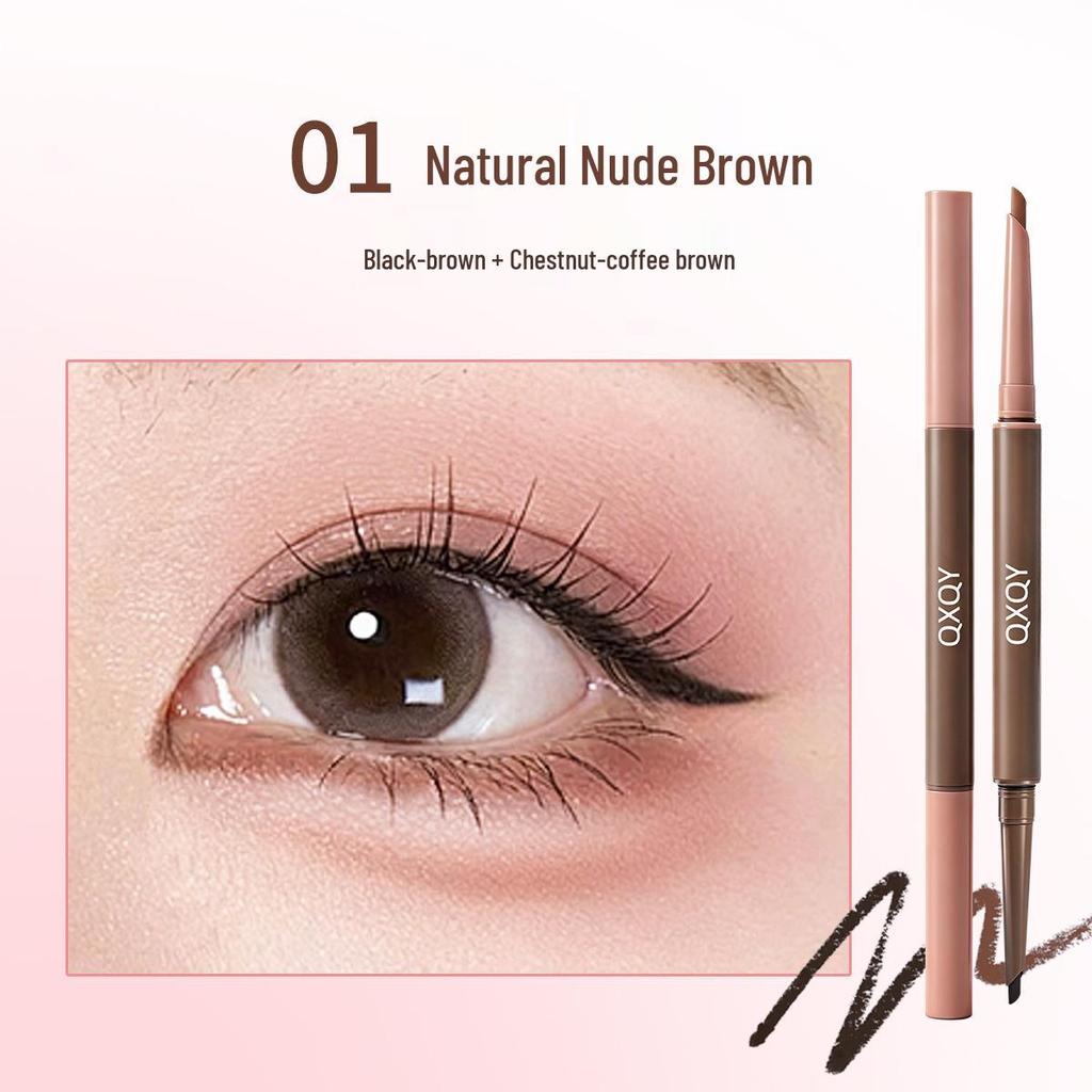 QXQY Dual Eyeliner & Highlight Pencil: Smudge-Proof, Waterproof, Natural, Long-Lasting, Quick Dry, One-Stroke Application.
