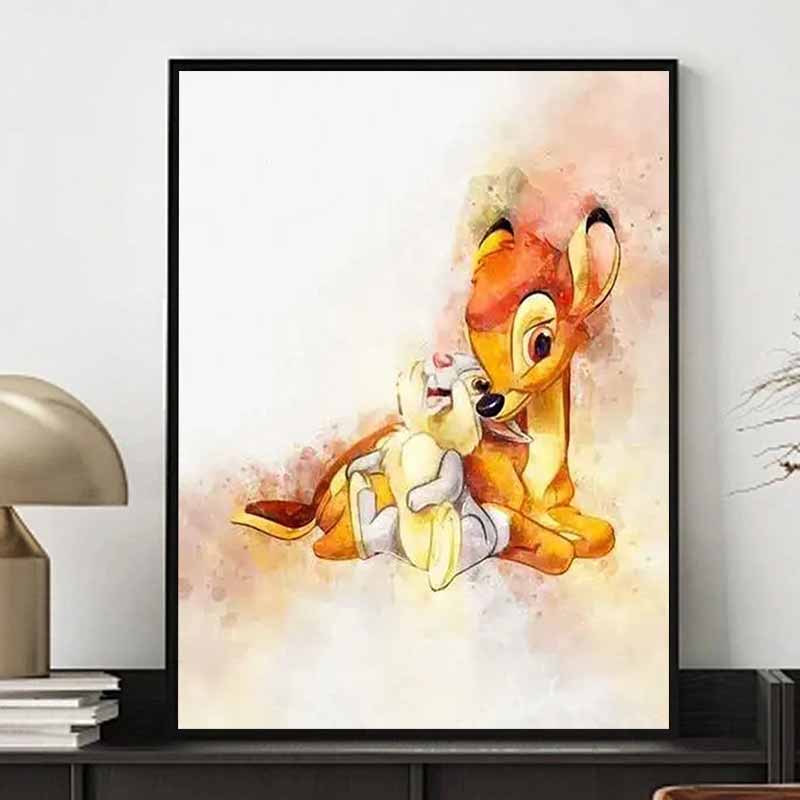 Disney Diamond Painting Bambi And Sump Watercolor Art Diamond Mosaic Cross Stitch Diamond Inlaid Room Decoration Gift