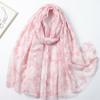 Bronzing Silk Road Flower Language Satin Cotton Printing Long Towel Factory Sales Travel Vacation Sunscreen Shawl
