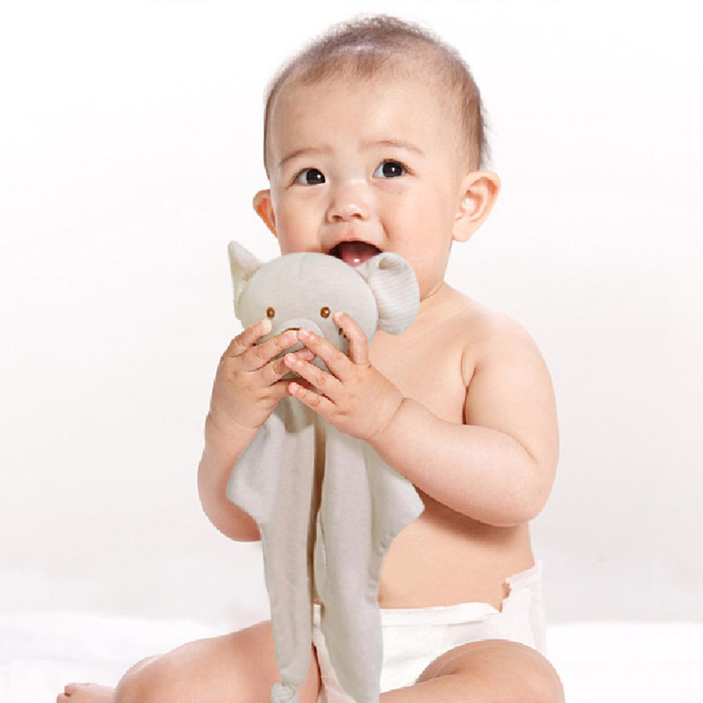 Machine Washable Infant Security Blanket PP Cotton Fabric Comforting Towel Animal Design for Toddler Anxiety Relief