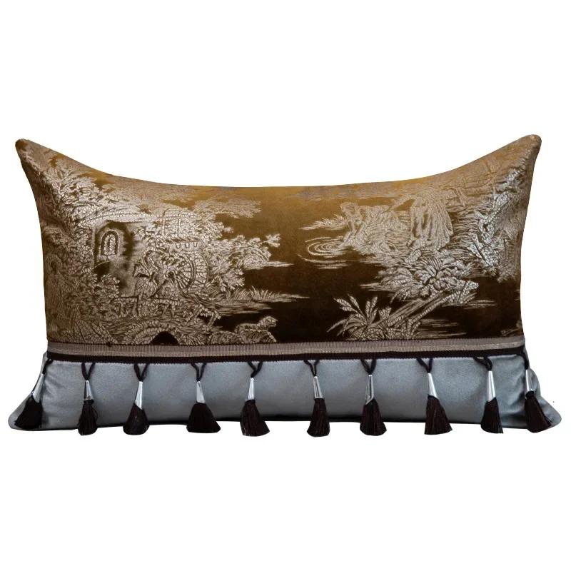 

DAVINRICH Итальянские резные цветочные жаккардовые наволочки винтажные состаренные роскошные наволочки для патио дивана садовый домашний декор