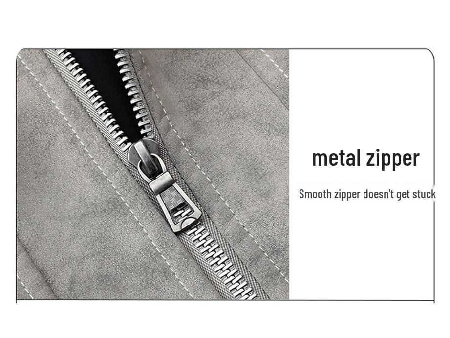 Men's Genuine Leather Stand Collar Jacket - Trendy, Versatile, Business Casual Motorcycle Outerwear