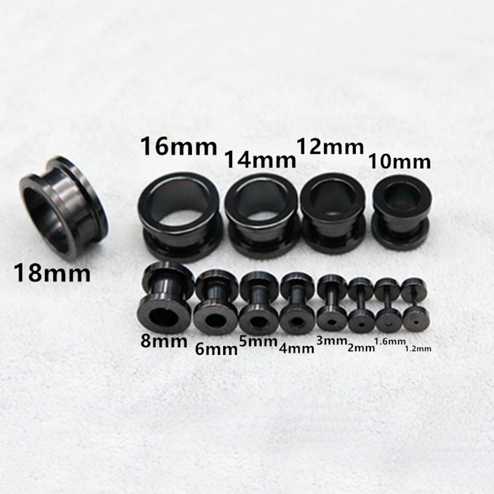 

316L Stainless Steel Ear Plugs and Tunnels Piercings Black Screwed Earring Expander Earlet Gauges Body Piercings Jewelry 20mm
