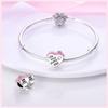 100% 925 Sterling Silver Bear Animals Butterfly Flower Love Heart Pink Charms Fit Bracelet Diy Jewelry Making
