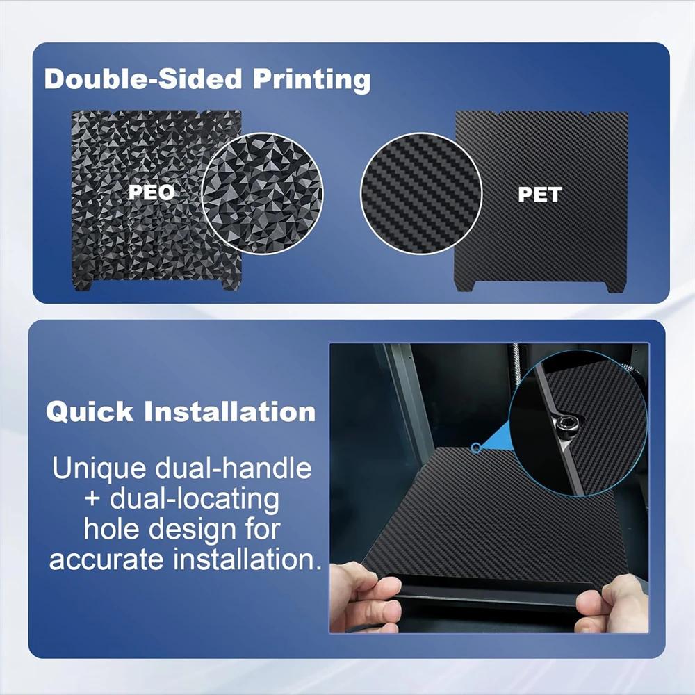 Kohlenstoff-Bauplattenblech für Ender 3 V3 SE 235 3D-Bauplatte Textur Federstahl Creality K1/ K1C/K1 Max Ender3 V3-KE/S1 Pro