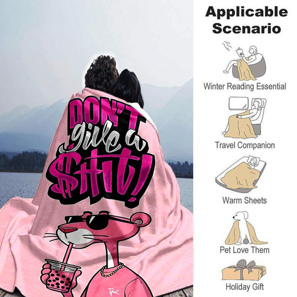 1pc Pink Panther Themed Printed Soft and Comfortable Home Blanket, Small Throw Blanket, Nap Blanket, Suitable As a Gift L049
